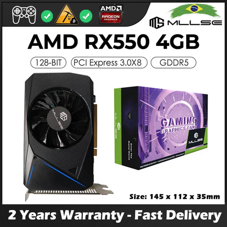 MLLSE Graphics Card AMD Radeon RX 550 4GB GDDR5 128-bit PCI-E 3.0 x8 HDMI 14 nm GPU DirectX Desktop Gaming Placa de Video Card