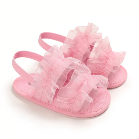 Summer Fashion Newborn Pink Baby Shoes Non-slip Cloth Bottom Shoes For Girls Elegant Breathable Leisure Baby First Walking Shoes