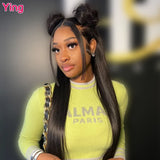 Ying Bone Straight Ginger Orange Brown 13x6 Lace Frontal Wig Remy Hair 13x4 Lace Front Wig PrePlucked 5x5 Transparent Lace Wig