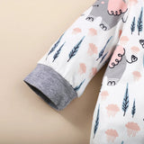 0-18 Months Baby Clothes Newborn Boy Romper Long Sleeves Animal Print Jumpsuit with Hat 2PCS Clothing Infant Baby Bodysuit