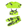 Kid Cool Hip Hop Clothing Green Crop Tank Top T Shirt Print Casual Street Jogger Pants for Girl Boy Jazz Dance Costume Clothes