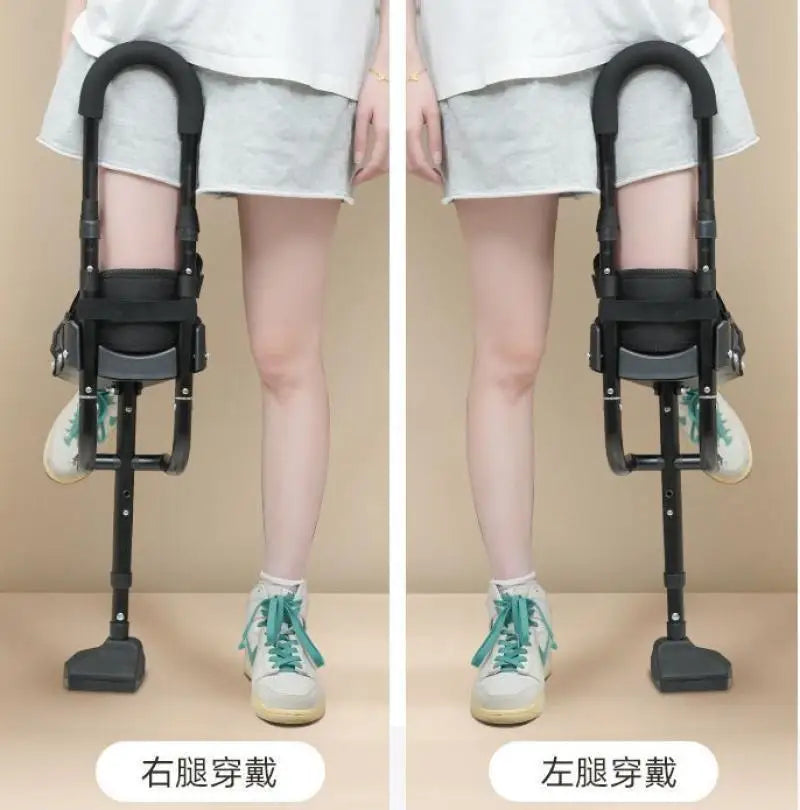 Single-Leg Telescoping Assisted Walking Stick Crutch Support-Free Knee Walker Ankle Fracture Leg Knee Mobility Aids Support