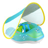 Boat Shaped Pool Float Infant Swimming Float With Detachable Canopy Thick Inflatable Ride-On Boat-Shaped Floatie With SPF50