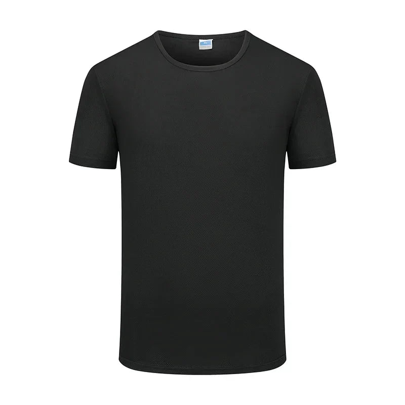 Plain T-shirts for Men Sport Quick Drying Fabric Mens Tshirt Unisex General Size O-neck Short Sleeve Blouse Company Custom Tees