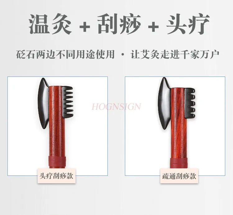 Electric heating Bianstone warm moxibustion instrument scraping knife meridian brush push back head treatment comb head massage