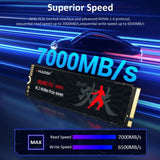 HUADISK SSD NVMe M2 1TB 2TB 7000MB/s M.2 NVMe PCIe 4.0 X4 M.2 Disk Internal Solid State Drive For PS5 Laptop Gaming DIY Computer