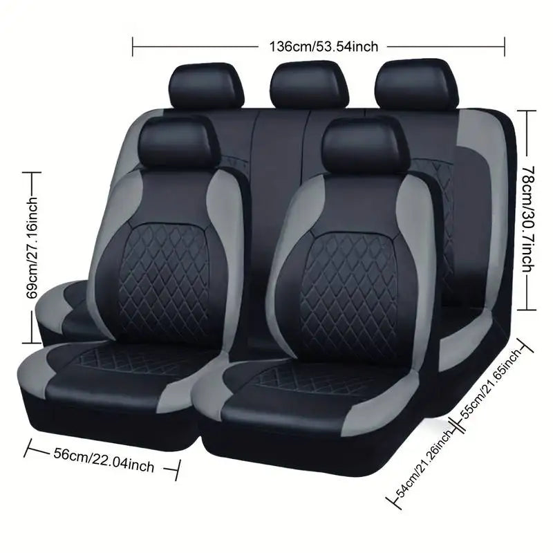 PU Leather Luxury Quality Four Seasons Universal Full Car Seat Covers Airbag Compatible Waterproof Interior Accessories