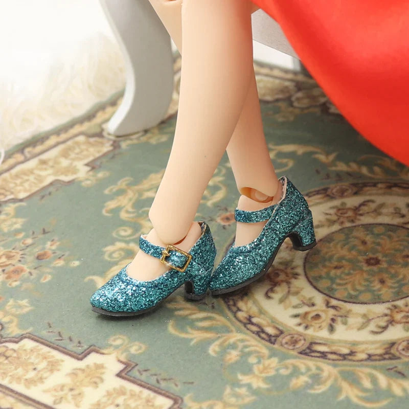 2.3cm*1cm Doll Shoes Ob24 22 Doll Noble Bow High Heels With Button For Blythes Licca Azones Ob24 Ob22 Fr Doll Body