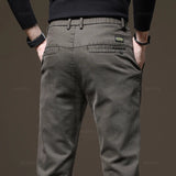 2024 New Summer Thin High Quality Pants Men Elastic Waist Slim Coffee Twill Brand Clothing Cargo Trousers Male Plus Size 28-38