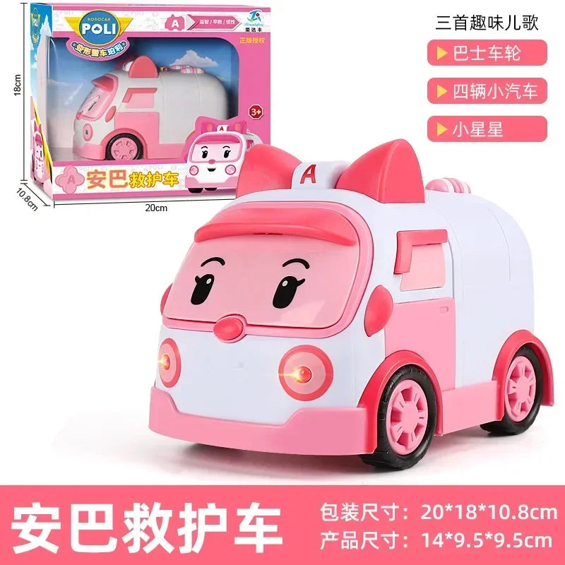 South Korea Poli Robocar Car Transform Vehicle Robot Action Figurine Cartoon Police Car Anime Figure Poli Amber Roy Kid Toy Gift