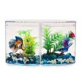Acrylic Guppy Fish Tank Two-part Aquarium Betta Small Fish Tank Landscaping Transparent Aquarium Hatching Breeding Isolation Box
