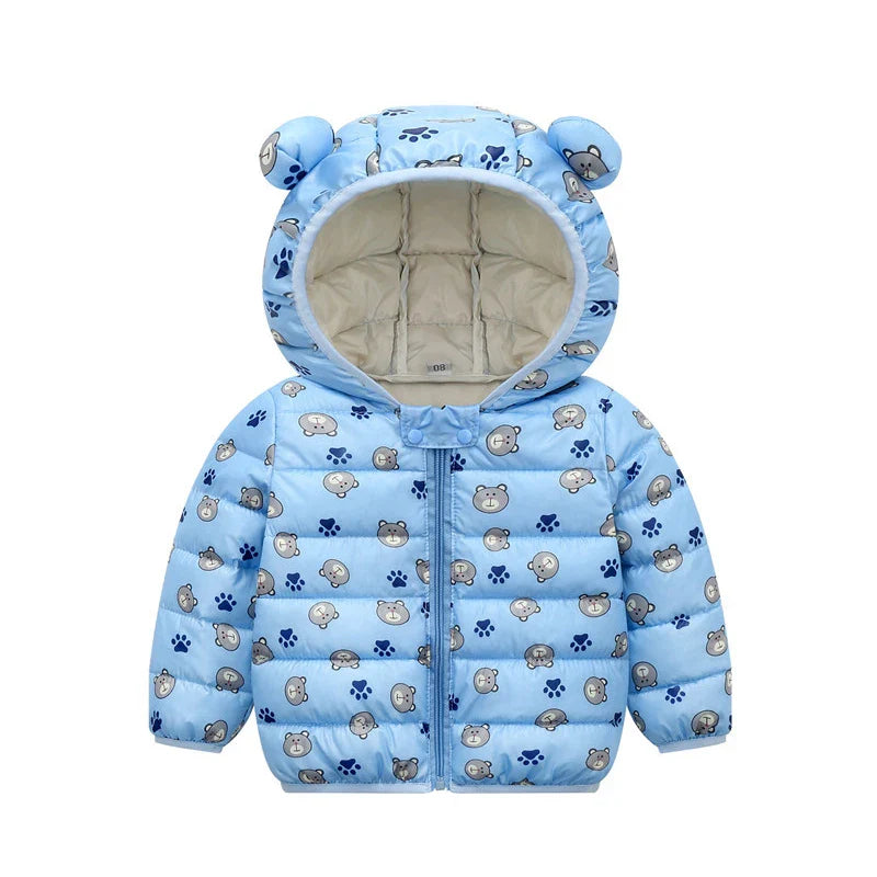 Better versatile Winter jacket boys and girls sweet cartoon print hooded warm coat 0-7 year old Bebe fashion children's clothing