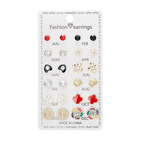 Faux Pearl Stud Earrings Set 15 Pairs Women's Earrings Korean Fashion Simple Tassel Earrings for Girls Women Ear Ring