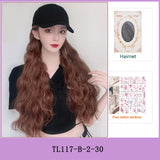 AS  Syntheti Curly hair Lamb wool fisherman hat Berets  Wig Natural Black Straight Wigs Naturally Connect Synthetic Hat Wig Adju