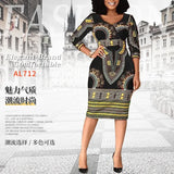 European and American national style women dress sub-skirt African fashion ladies printed dress