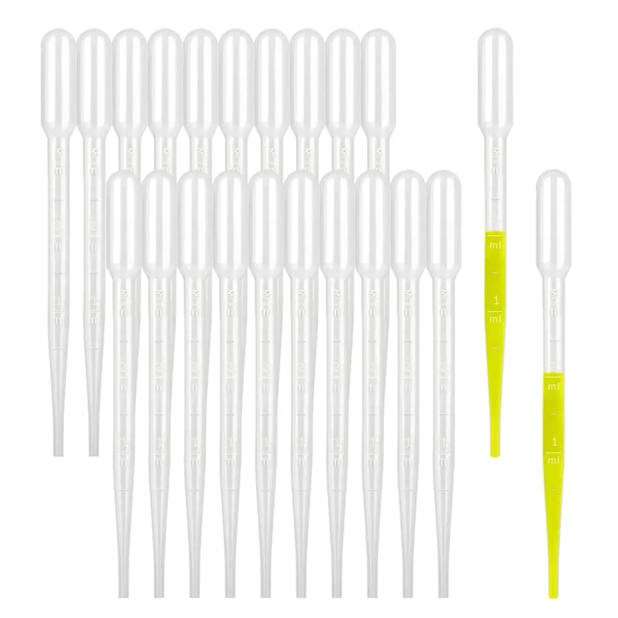 100pcs Plastic Disposable Transfer Pipettes Graduated Pipettors Calibrated Dropper Suitable for Science Laboratory 1ml -10ml