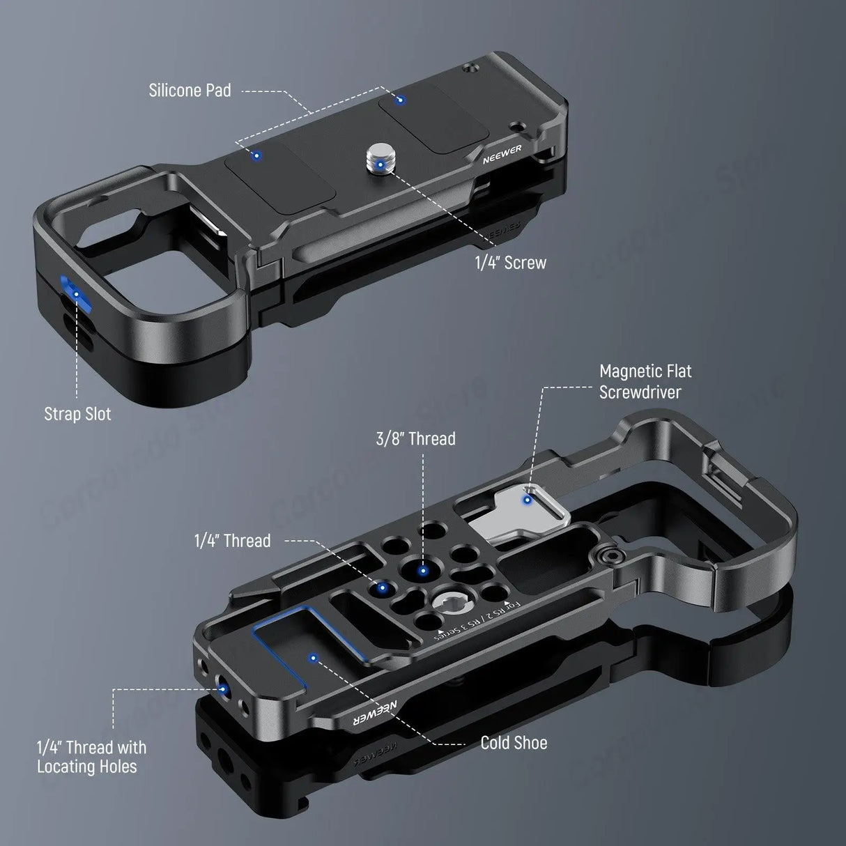 NEEWER CA044 Baseplate For Sony ZV-E1 Full Access & Easy Battery Replacement More Accessory Mounting Points Quick Switch