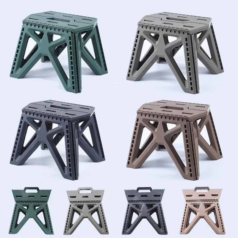 Outdoor Portable Folding Stool High Load-bearing Handle Design Durable Mini Chair Fishing Stool Square Stool Maza Camping Stool