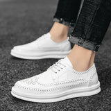 Men Dress Shoes White Leather Business Casual Shoes Brand Man Wedding Office Oxfords For Male Comfortable Walking Footwear