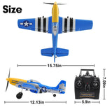 EPP 400mm P51D Mustang /F4U Corsair 4-Ch 2.4G 6-Axis RTF Airplane With Xpilot Stabilizer RC Plane