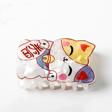 Muweordy New Fortune Cat Hair Clips Cartoon Claw Clip Cute  Animal Hair Claw Popular Girl Catches Ins Same Hair Accessories