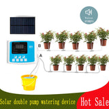 1/2 Pump Intelligent Drip Irrigation Water Pump Timer System Garden Automatic Watering Device Solar Energy ChargingPotted Plant