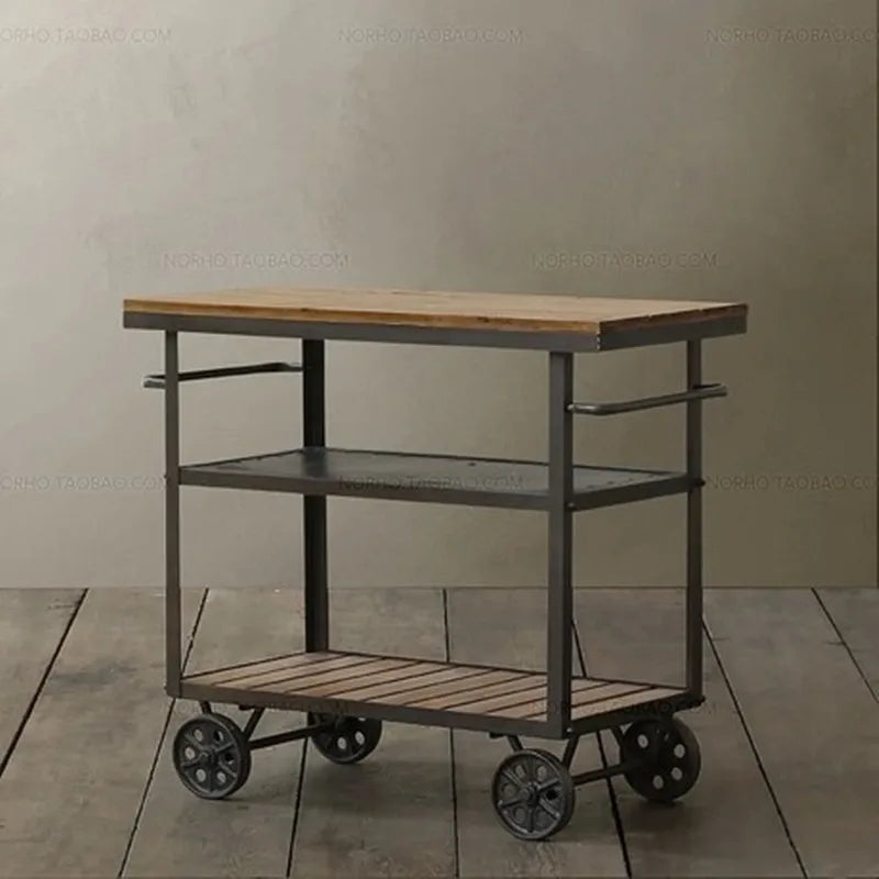 Kitchen Island Table Trolley Rolling Utility Outdoor Serving Food Trolley Cart Bar Beach Grocery Cabeceros Dining Room Sets