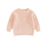 Newborn Baby Girls Winter Flower Sweater Clothes 2023 Autumn Newborn Infant Clothing Pullover Knitted Kids Sweaters