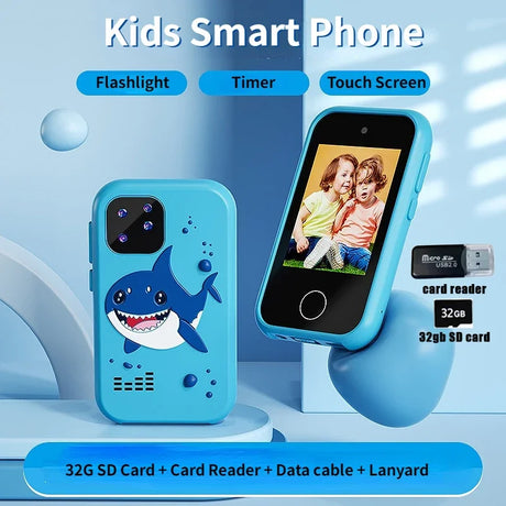 Children Camera Kids Smart Phone Toys Video Camera Outdoor Photography Games Touch Screen Phone with 32G SD Card