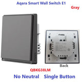 New Aqara Smart Wall Switch E1 ZigBee 3.0 Smart Home Wireless Key Light Switch Fire Wire With NO Neutral For Xiaomi Home Homekit