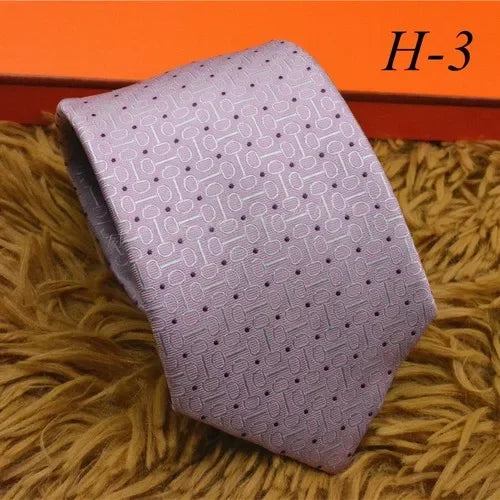 2024 new H Family 100% Silk Tie Creative Stripe Gift for Work Wedding 8cm Suit Accessories necktie  bowties  collared shirt