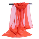 Korean Solid Color Transparent Chiffon Silk Scarf Summer Beach Towel Sunscreen Shawl Women Wedding Evening Party Dress Scarf R21