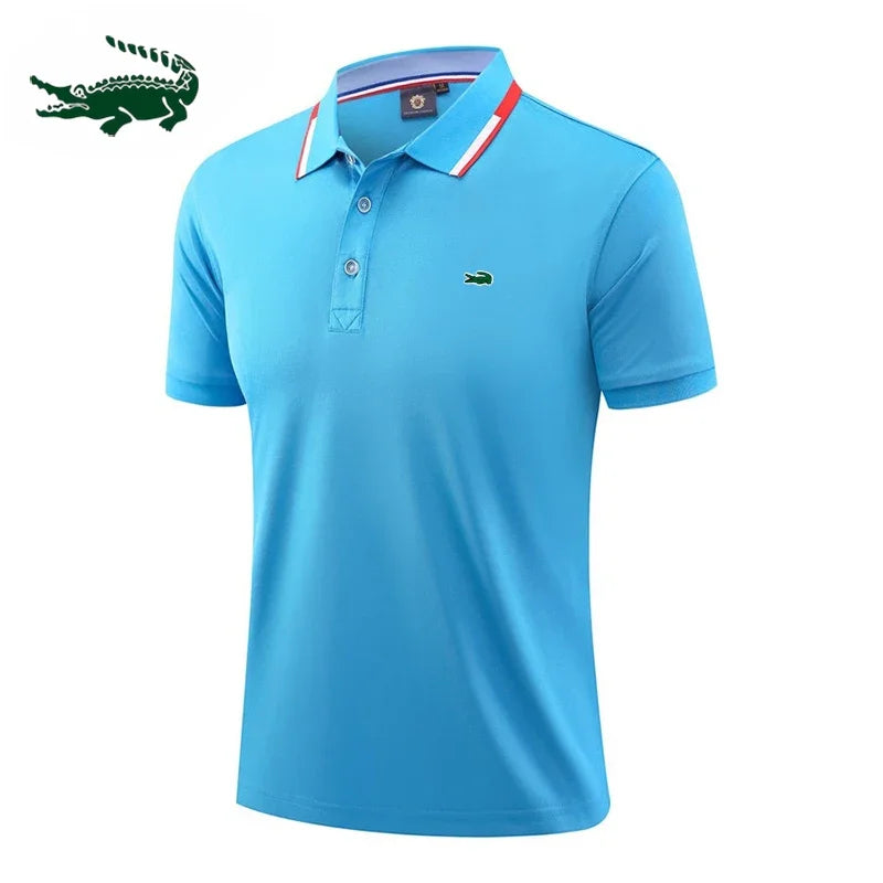 2024 high-quality men's ice silk breathable Polo shirt summer new high-end business leisure lapel short-sleeved T-shirt