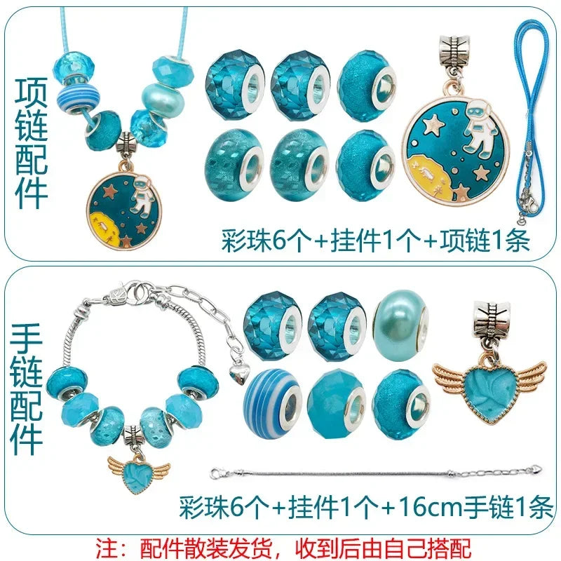 DIY Charms Bracelet Making Set Spacer Beads Pendant Accessories for Bracelet Necklace Jewelry Making Creative Children Gifts