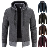 Male Knitted Casual Jackets with Hood Men's Sweater Coat Y2K Hoodies Korean Streetwear Baseball Jumpers Jersey Top Clothing