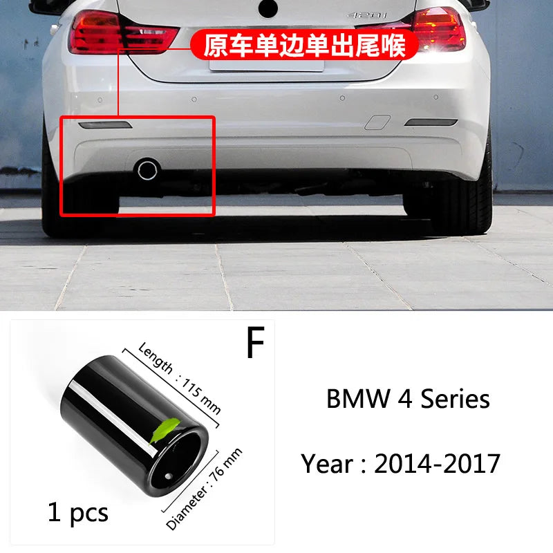 For BMW 1 2 3 4 5 Series X1 3GT F20 F22 F30 F32 F34 F36 F10 F48 Car-Styling Rear Exhaust Pipe Cover Trim Frame Auto Accessories