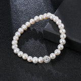 Punch Oval Thread Elastic Rope Pearl Bracelet 6-7mm Natural Freshwater Pearls  Bangle Fashion Classic Style Jewelry for Women