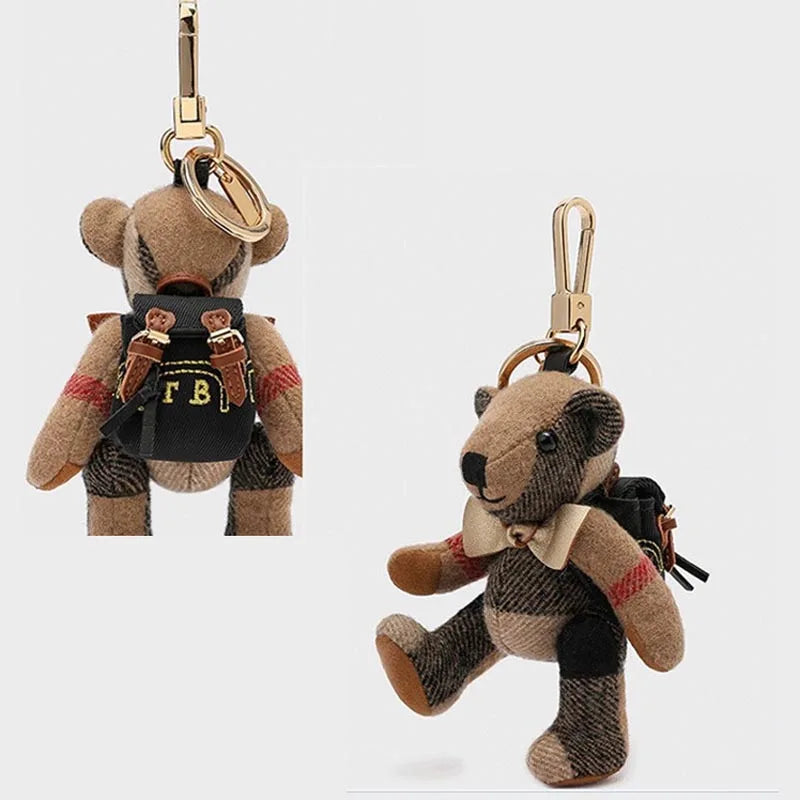 Doll Teddy Bear Backpack Cartoon Limb Rotation Cashmere Wool Bag Ornament Car Keychain