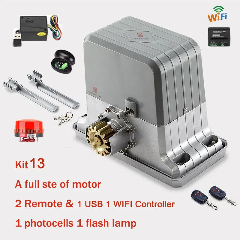 Full KIT Set 1000kg to 1800kg Electric Sliding Gate Motors/Automatic Gate Opener/Rolling Gate Operators WiFi Traction Engine