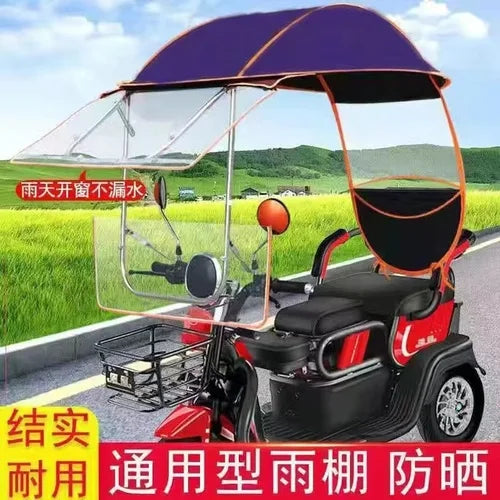 Electric vehicle canopy tricycle fully enclosed windshield rain proof car canopy sun protection sun shading motorcycle raincoat