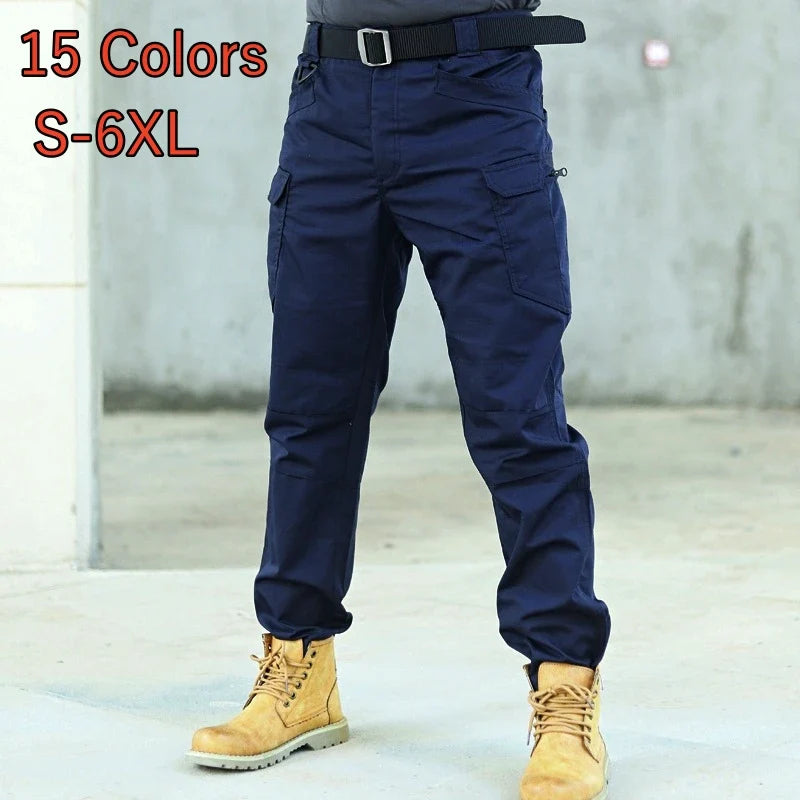 6XL Plus Size Waterproof Tactical Pants Men's Multi Pocket Camouflage Work Army Trousers Outdoor Hiking Training Military Pants