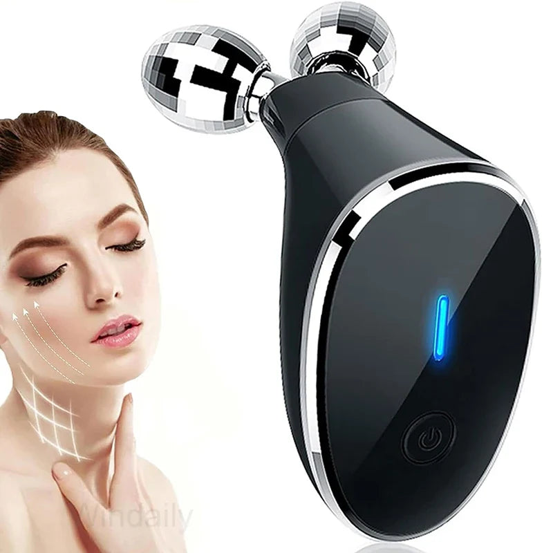 Mini EMS Microcurrent Facial Massager Face Lifting Body Slimming Massage Roller Wrinkle Removal Skin Rejuvenation Skin Care Tool