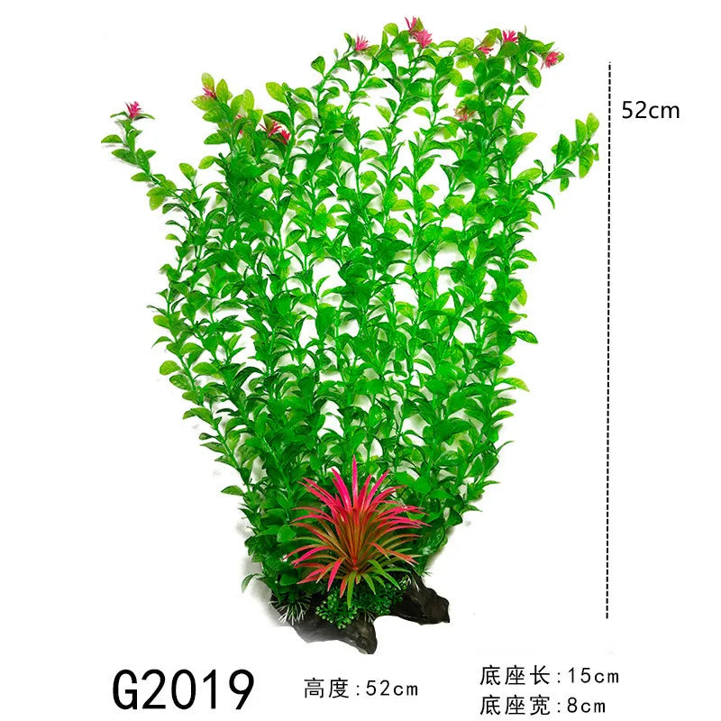 24-52cm Large Aquarium Plants Plastic Grass Fish Tank Decor Artificial Fake Water Plant Ornaments Aquarium Accessories