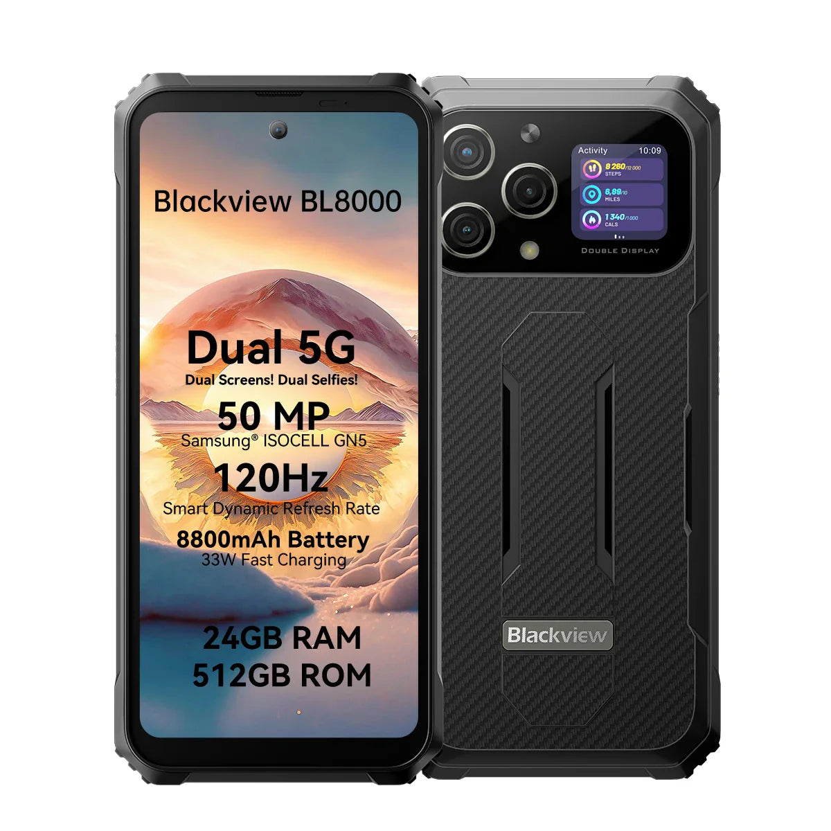 [World Premiere] Blackview BL8000 5G Rugged Smartphone 6.78" 2.4K FHD+ 120Hz Display 24GB 512GB Mobile Phone 50MP 8800mAh 33W