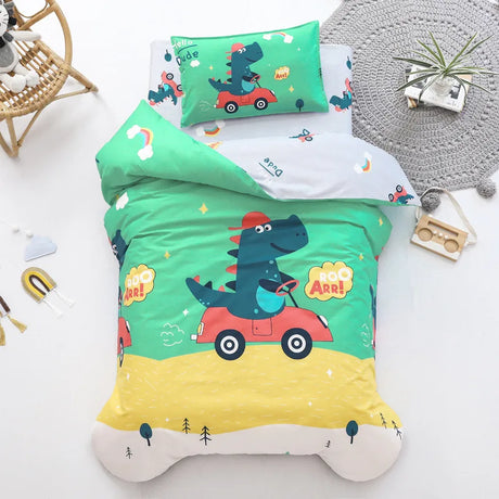 Children's Cotton Three-piece Set Kindergarten Nap Cartoon Bed Sheet Quilt Cover Cotton Bedding Kit Pillowcase CP27