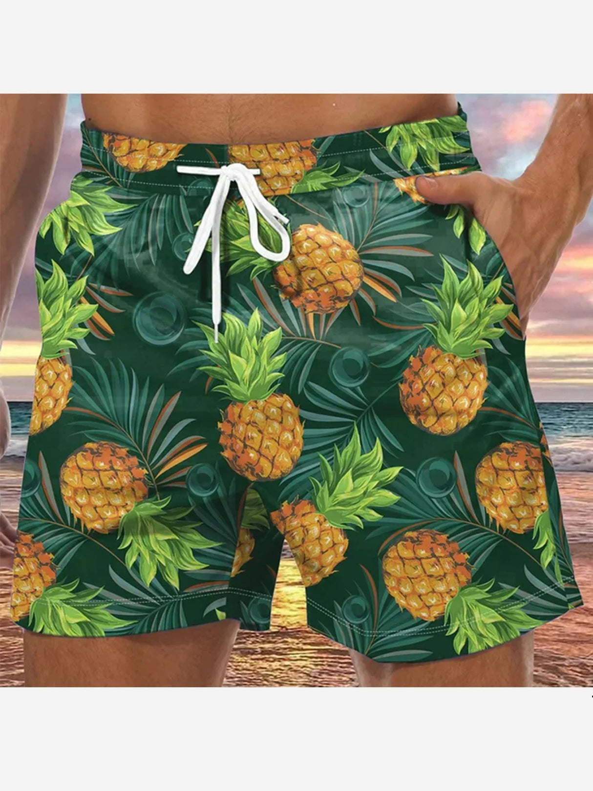 Men's Board Shorts Swim Shorts Swim Trunks Summer Shorts Beach Shorts Drawstring with Mesh lining Elastic Waist Graphic Prints