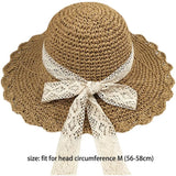 Wide Brim Straw Hat Foldable Big Lace Bow UV Protection Cover Hat Korean Version Summer Hats Travel