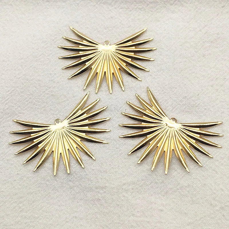 New Arrival!43x32mm50pcs Brass Pendants Copper Feather Charm For Handmade Necklace/Earring DIY Parts,Jewelry Findings&Components