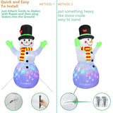 2.2M Christmas Snowman Inflatable Model Rotate LED Light Green Glove Xmas Stake Props Toys Household Accessories Holiday Decor