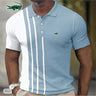 Men's Embroidery Brand Stripe Spliced Polo Shirt Spring/Summer Fashion Casual Outdoor Sports Breathable Short Sleeve T-shirt